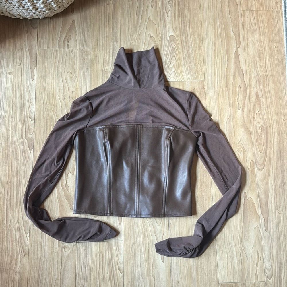 Bebe x Ciara vegan leather top